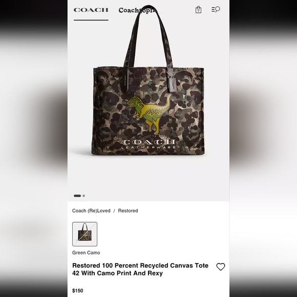 ISO 🔍 COACH REXY CANVAS TOTE - Picture 2 of 2